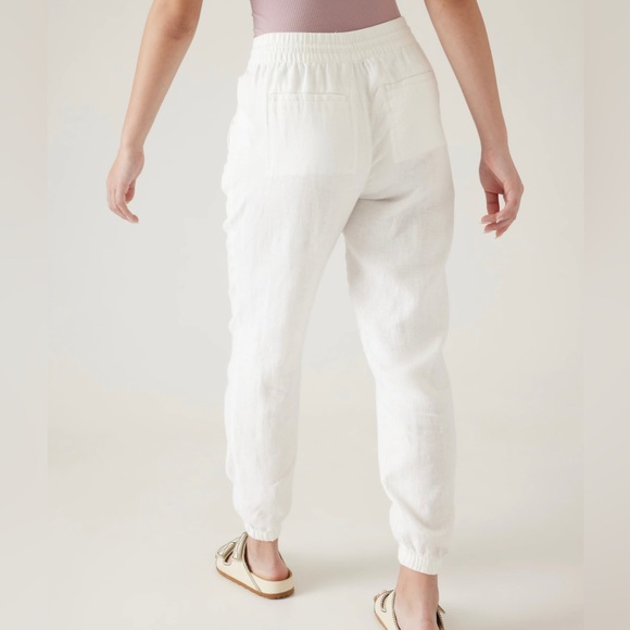NWOT Athleta White Retreat Linen Jogger size 14 - Picture 4 of 12